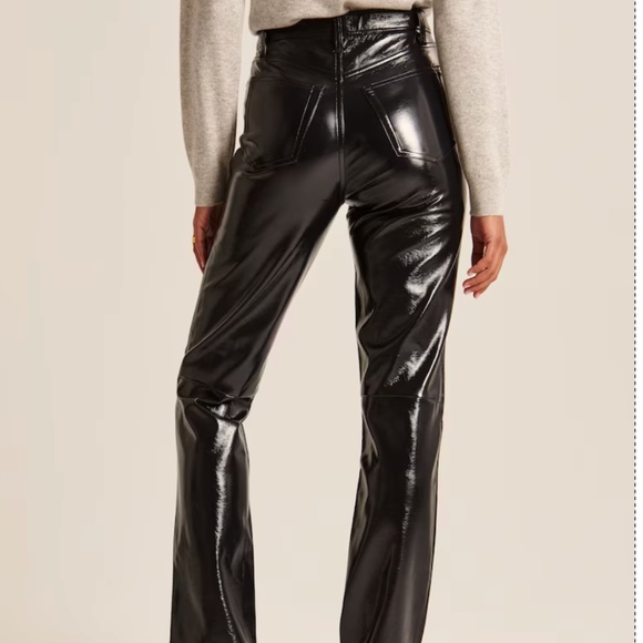 Abercrombie & Fitch Patent Leather 90s Straight Pant - Picture 4 of 6